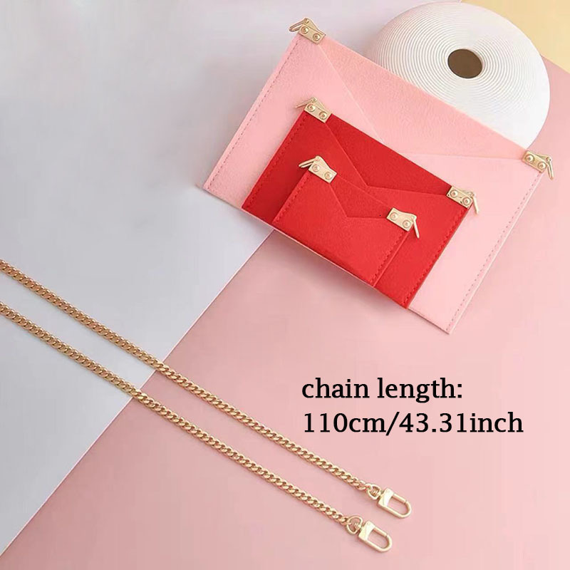 3 Bag Parts Accessories Felt organizer handbag Kirigami insert with Golden chain Crossbody bag Pochette Envelope Insert Organizer 230804 4