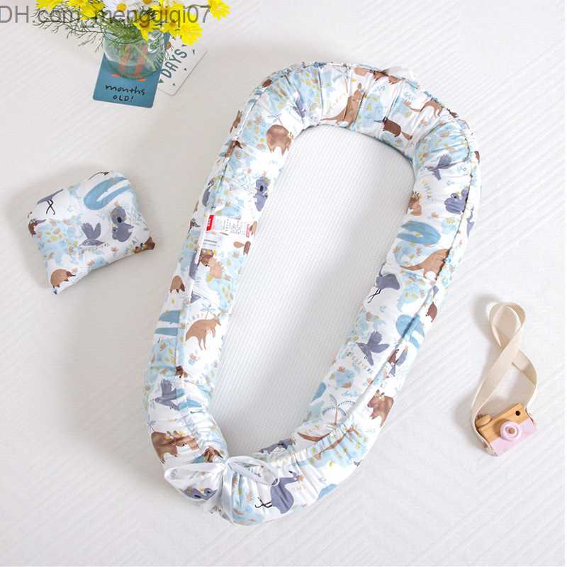 Bassinets Cradles Baby bed bass bumper 50x85cm nest with pillow travel baby cotton cradle suitable for portable baby cribs for newborns Z230804