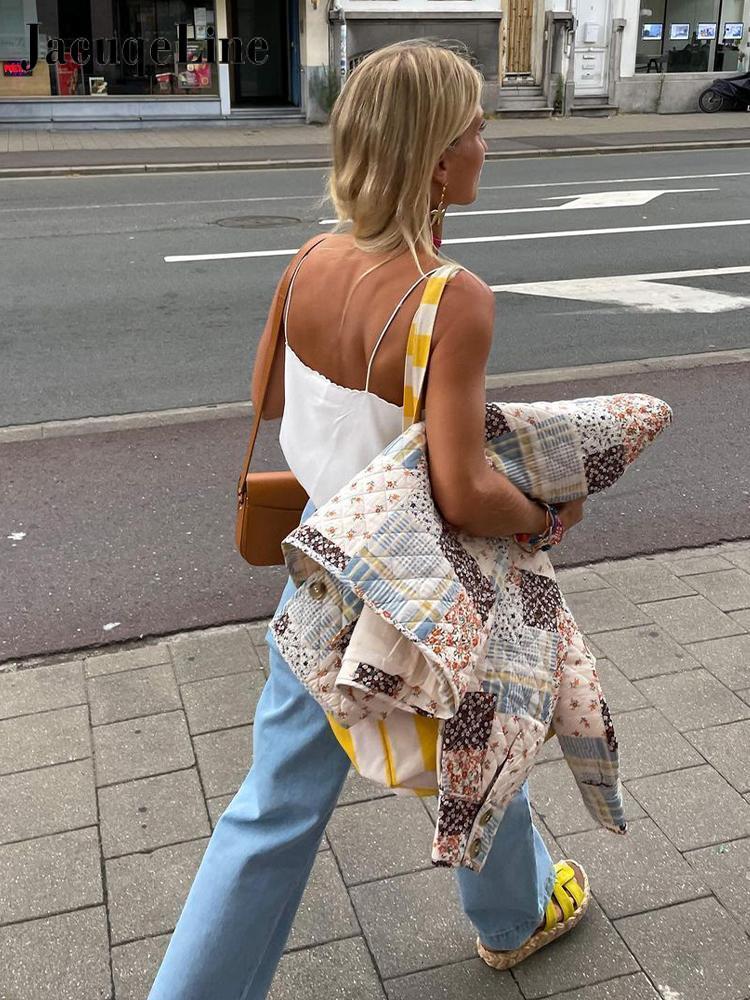 Women's Jackets Jacuqeline Autumn Women Vintage Print Cotton Coat Long Sleeve Single Breasted Short Jacket Street Fashion Ladies Overcoat 230803