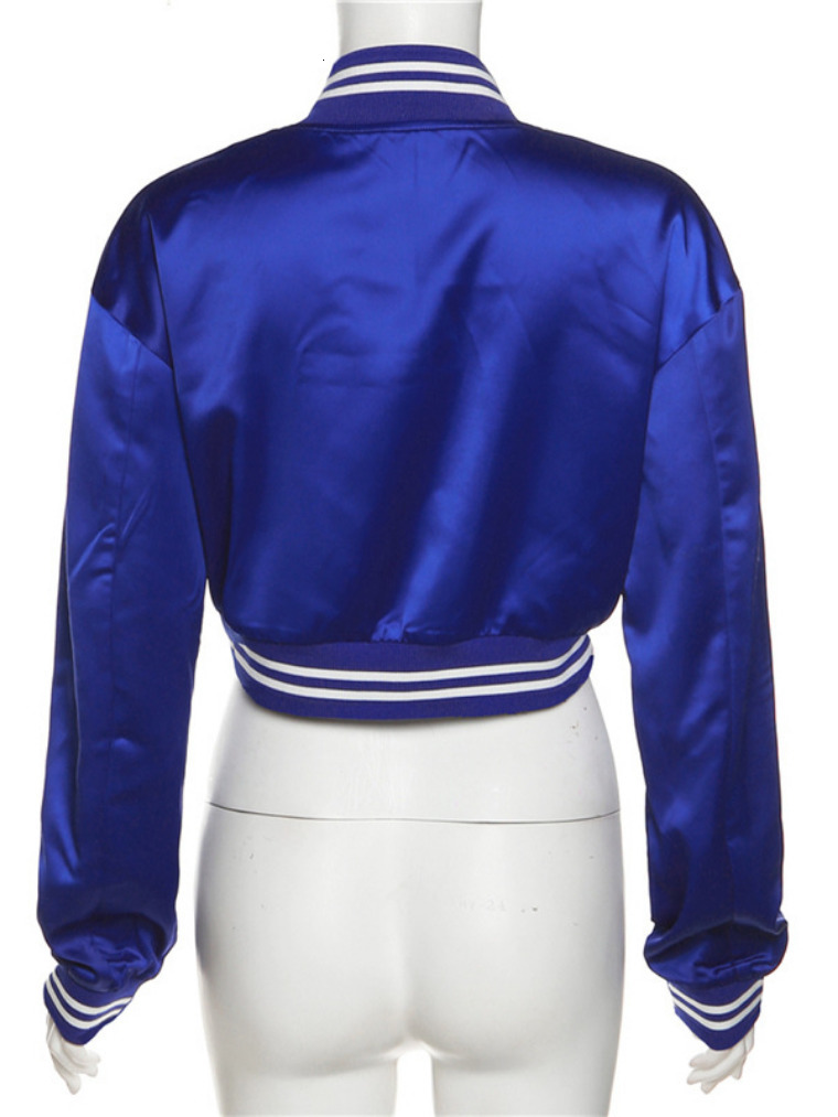 Women's Jackets Letter Embroidery Women's Bomber Jacket Y2K Streetwear Fashion Single Breasted Slim Short Coats Varsity Jackets Outerwear 23