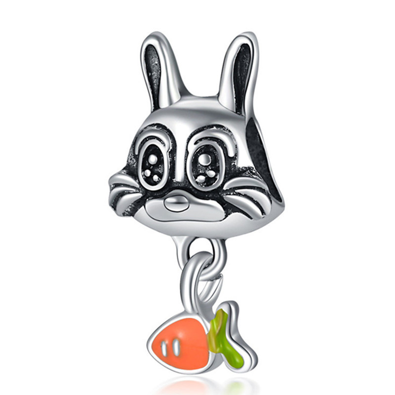 925 Silver Fit Charm 2023 New Cute Animals Panda Cat Dog Dinosaur Fashion Charms Set Pendant DIY Fine Beads Jewelry, A Special Gift for Women