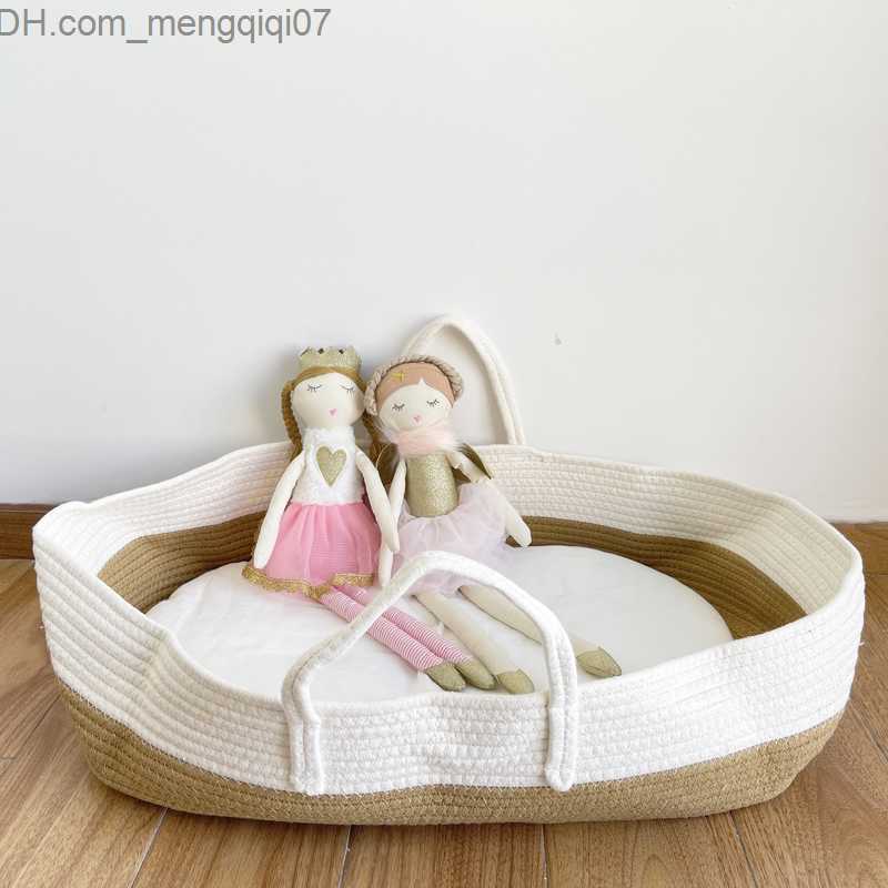 Bassinets Cradles Nordic Creative Baby Sleep Basket Portable Cotton Newborn Outdoor Sleep Bed Baby Cradle Z230804