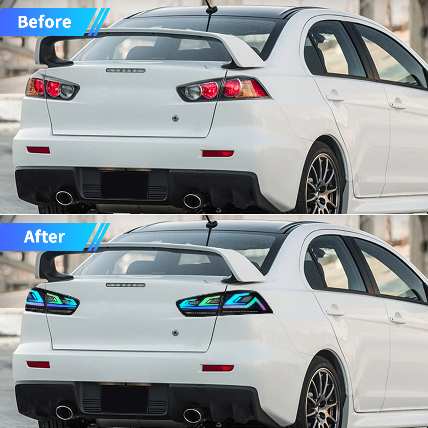 Car Parts LED Taillight For Mitsubishi Lancer EX EVO 20 08-20 18 RGB Sequential Turn Signal Lights Brake Taillights