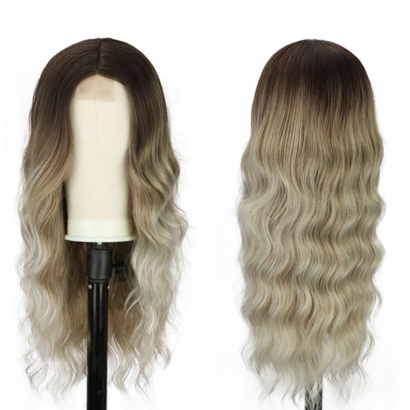 Synthetic Wig 26inch Curly Hair Products Mechanism Wig Part Lace 350# Color 1B 2396-R4/16/60