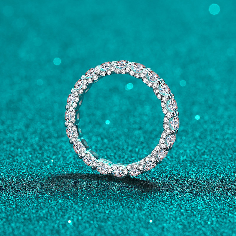 Wedding Rings Knobspin 2 5ct D Color Ring for Woman Jewely with GRA 925 Sterling Sliver Plated 18k White Gold Band 230804
