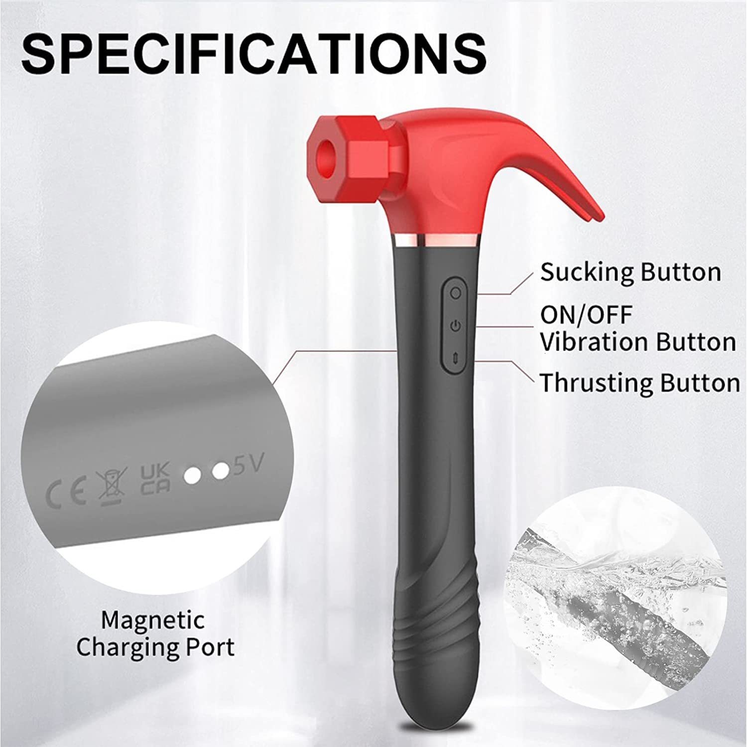 Vibrators LICKLIP 4IN1 Love Hamma Vibrator G Spot Clitoris Stimulation Dildo Hammer Shape Vibrator Sucker Vibration Sex Toy For Women 18 230803 - view 6