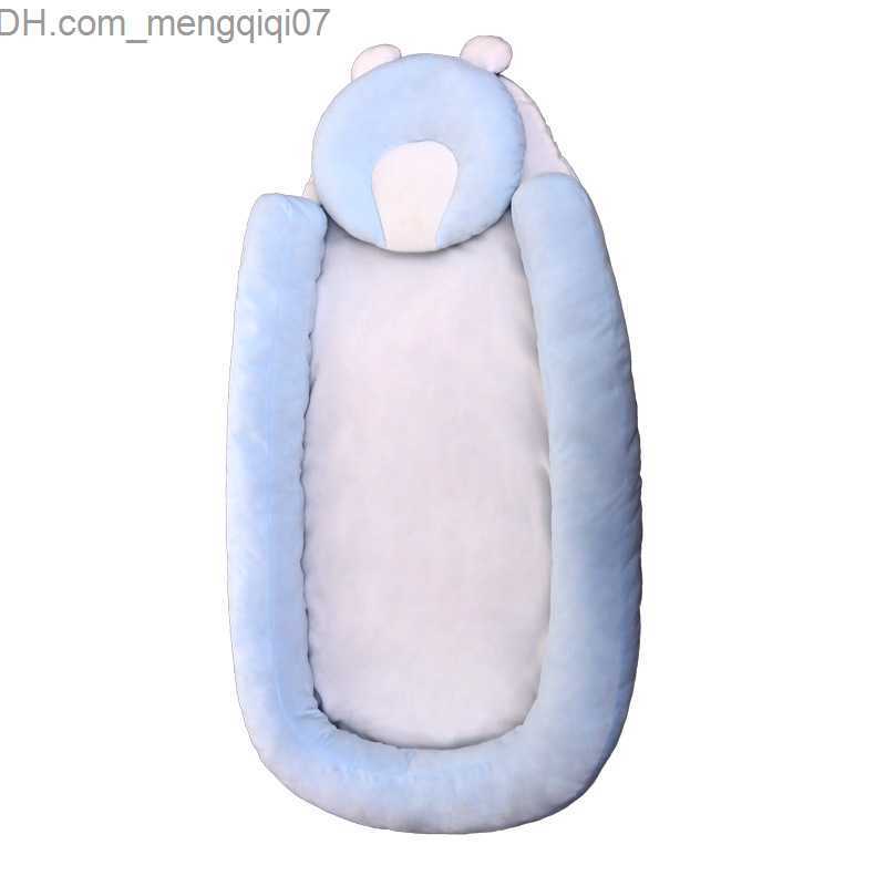 Bassinets Cradles 74x50CM portable crib travel bed baby nest with pillow baby cotton cradle suitable for newborns with bass bumper Z230805
