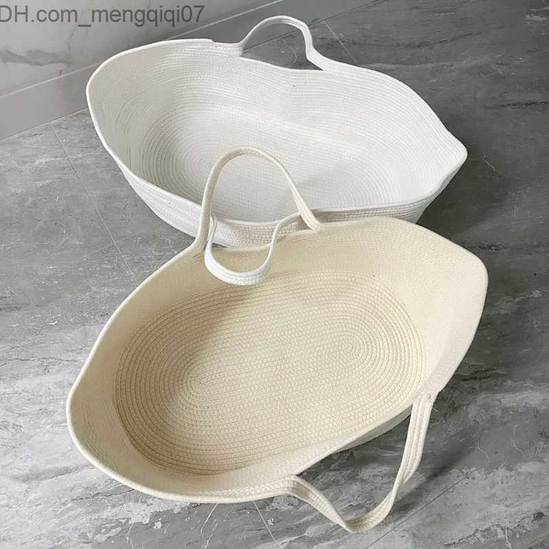 Bassinets Cradles Portable Baby Basket Carrier Cotton Rope Woven Baby Bed Baby Bed Cradle Baby Bed Decoration Z230809