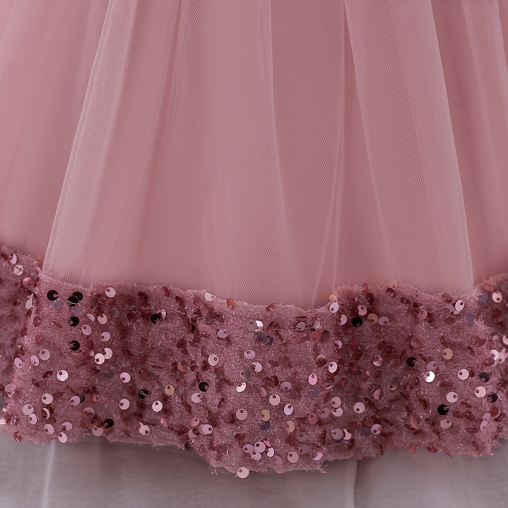 Girl's Dresses Toddler Baby Sequin Party Dresses Baptism Wedding 1 Year Birthday Bow Princess Dress For Baby Girls Lace Bridemaid Gown Vestidos 2