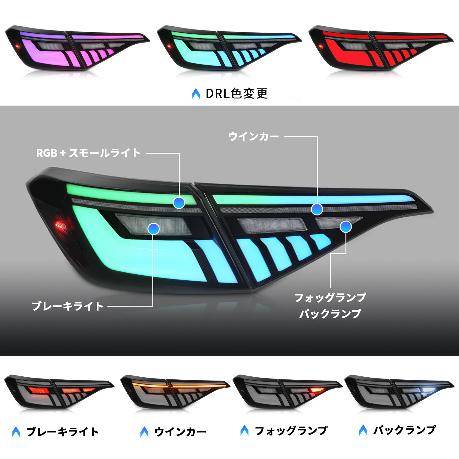 Automobile RGB Rear Lamp For Honda CIVIC 11th Taillight 20 21-2023 LED Brake Lights Reverse Street Light