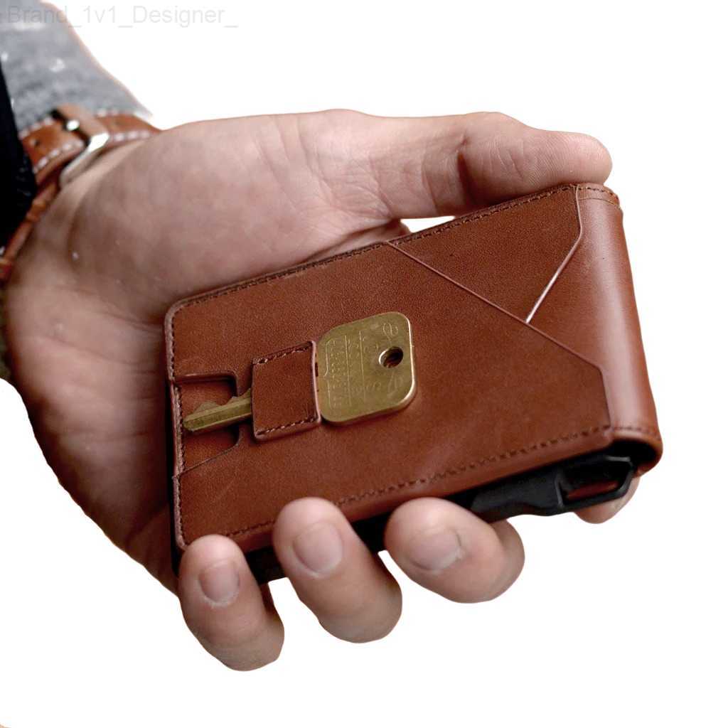 Money Clips Tactical Bifold Wallet Card Organizer Credit Card Holder Genuine Leather Rifd Blocking L230804