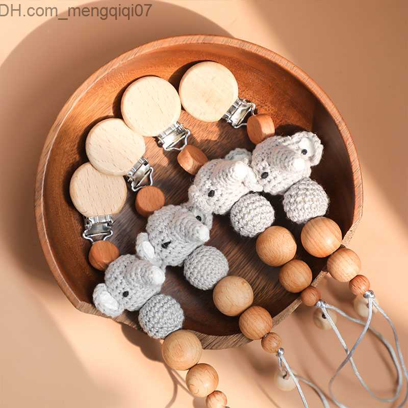Pacifier Holders Clips# Amigurumi baby teeth ratchet elephant bell cotton baby bib pacifier clip chain accessories children's products toy gifts 