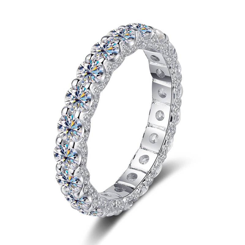 Wedding Rings Knobspin 2 5ct D Color Ring for Woman Jewely with GRA 925 Sterling Sliver Plated 18k White Gold Band 230804