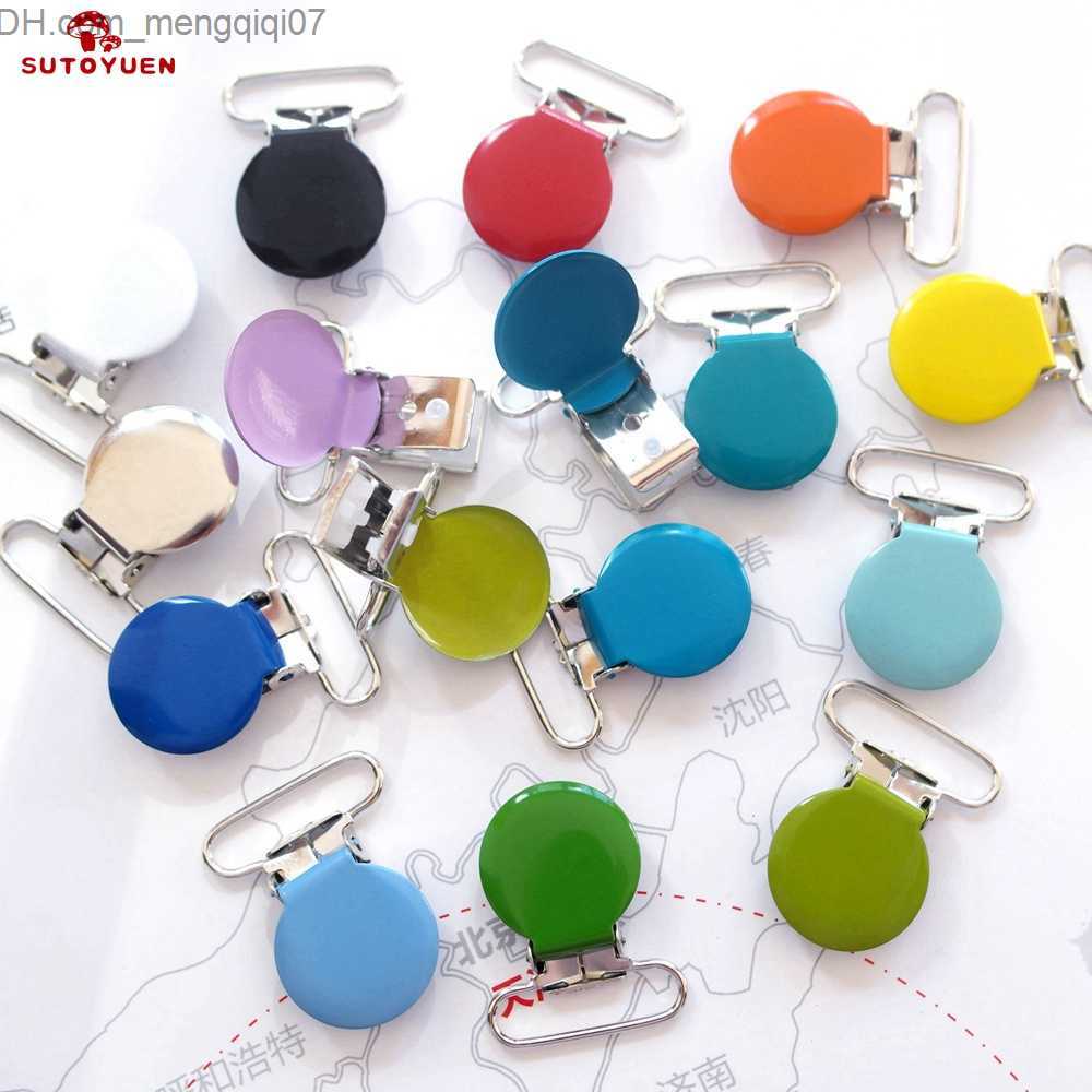 Pacifier Holders Clips# Sutoyuen 10 piece circular metal baby pacifier clip suspension dummy bib teeth toy chain lead nickel Z230804