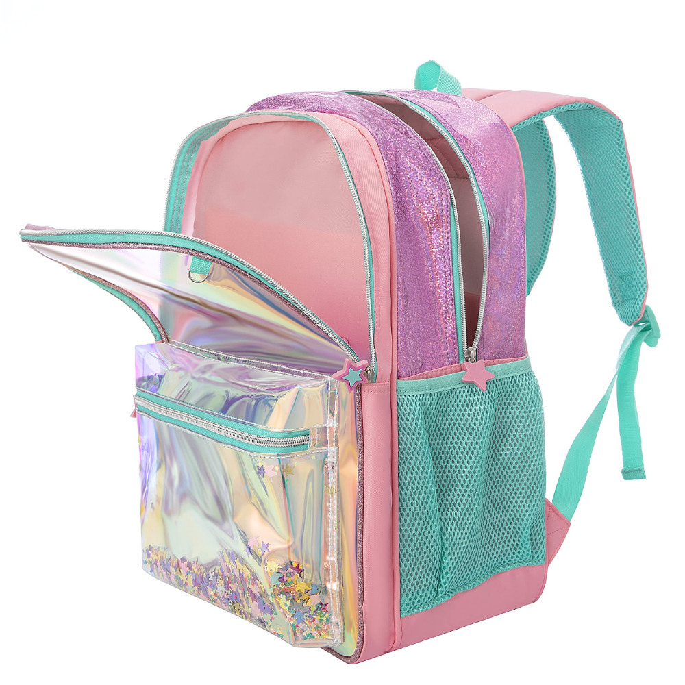 Backpacks BIKAB School Backpack Girls 16 Inch Sequin with Lunch Box Women Supplies Set Bags 230803