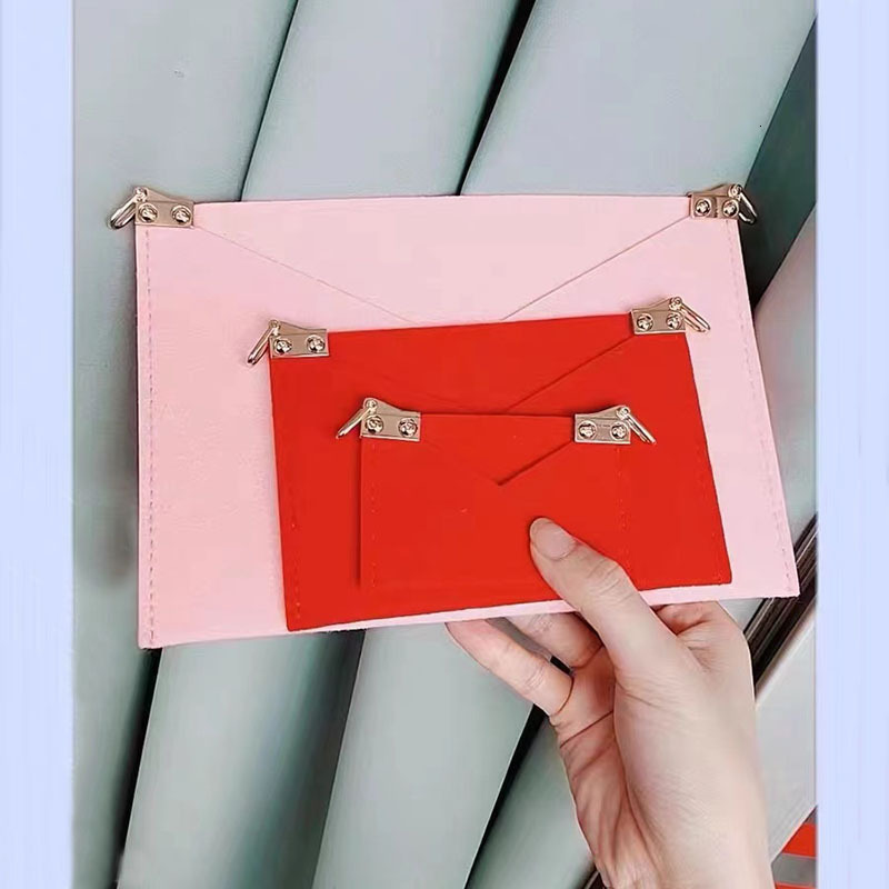 3 Bag Parts Accessories Felt organizer handbag Kirigami insert with Golden chain Crossbody bag Pochette Envelope Insert Organizer 230804 4