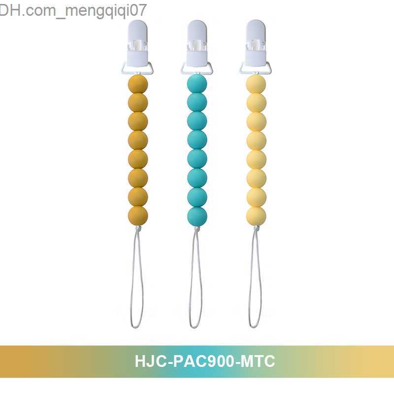 Pacifier Holders Clips# 3-piece DIY silicone baby pacifier belt clip color pacifier chain used for baby teeth chewing toy pacifier holder Z230804