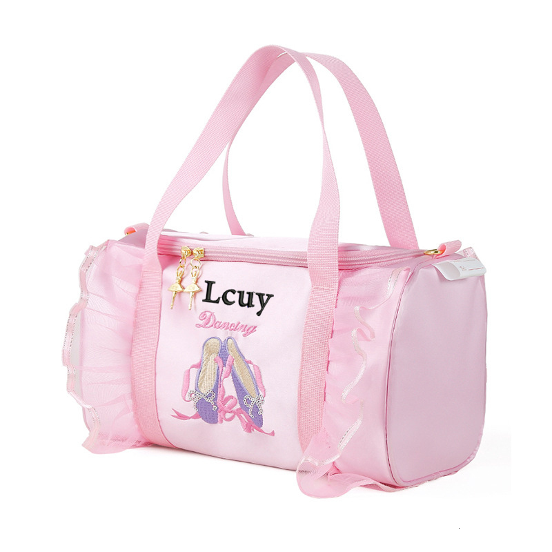 Backpacks Personalized Kids Dance Bag for Girls Ballerina Pink Lace Duffel Ballet Class Crossbody Name Embroidery Handbag 230803