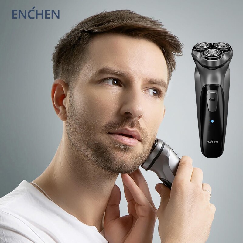 Electric Shavers ENCHEN Blackstone Electrical Rotary Shaver for Men 3D Floating Blade Washable TypeC USB Rechargeable Shaving Beard Machine 230803