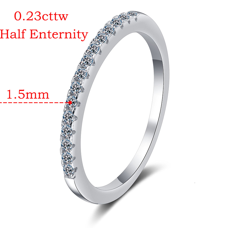Wedding Rings Smyoue 18k Plated 0 57ct Full Enternity Ring Forn Women S925 Sterling Silver Matching Diamond Band Jewelry 230804