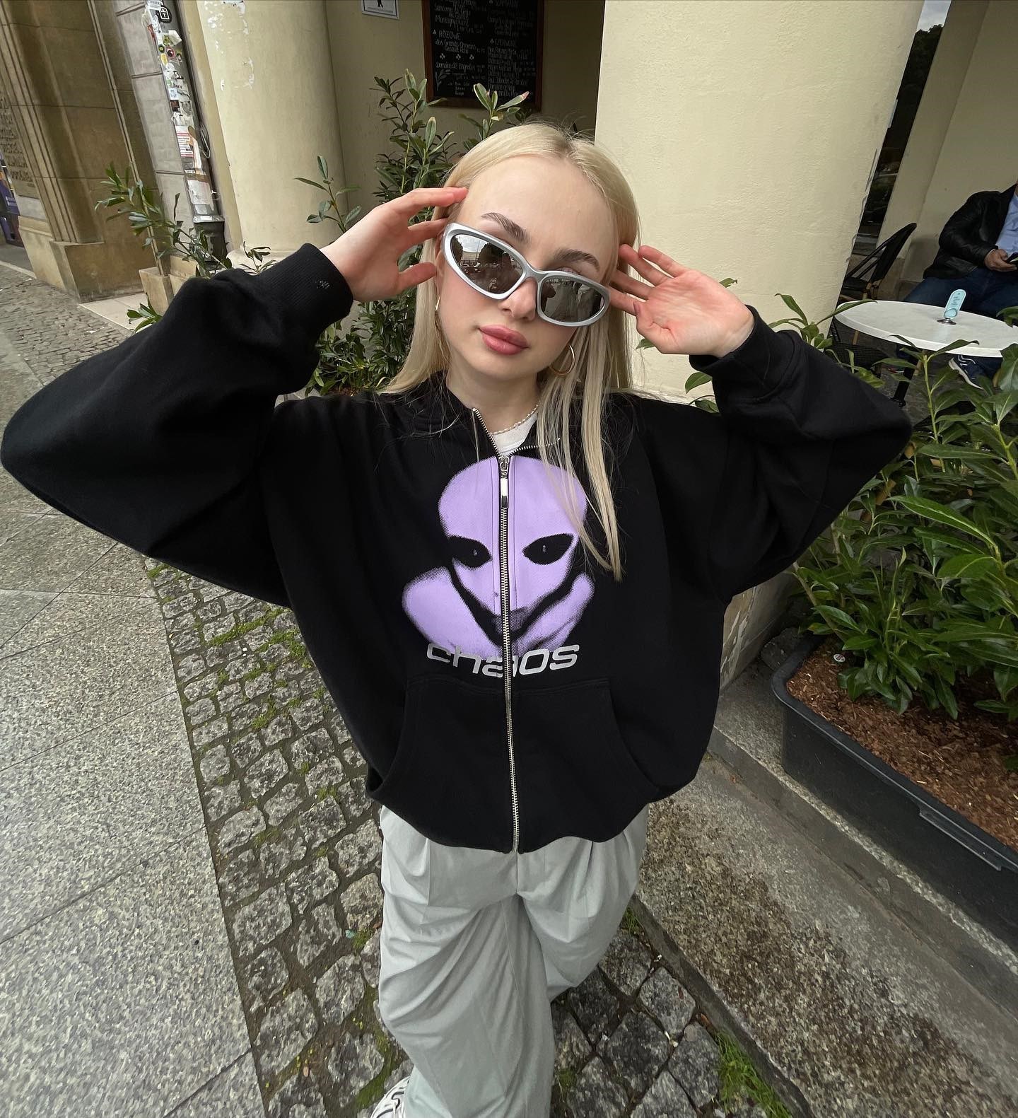 Women s Hoodies Sweatshirts Y2K Skeleton Zip Up Oversized 2023 autumn Goth Women Grunge Hooded Jacket Streetwear clothing 230804