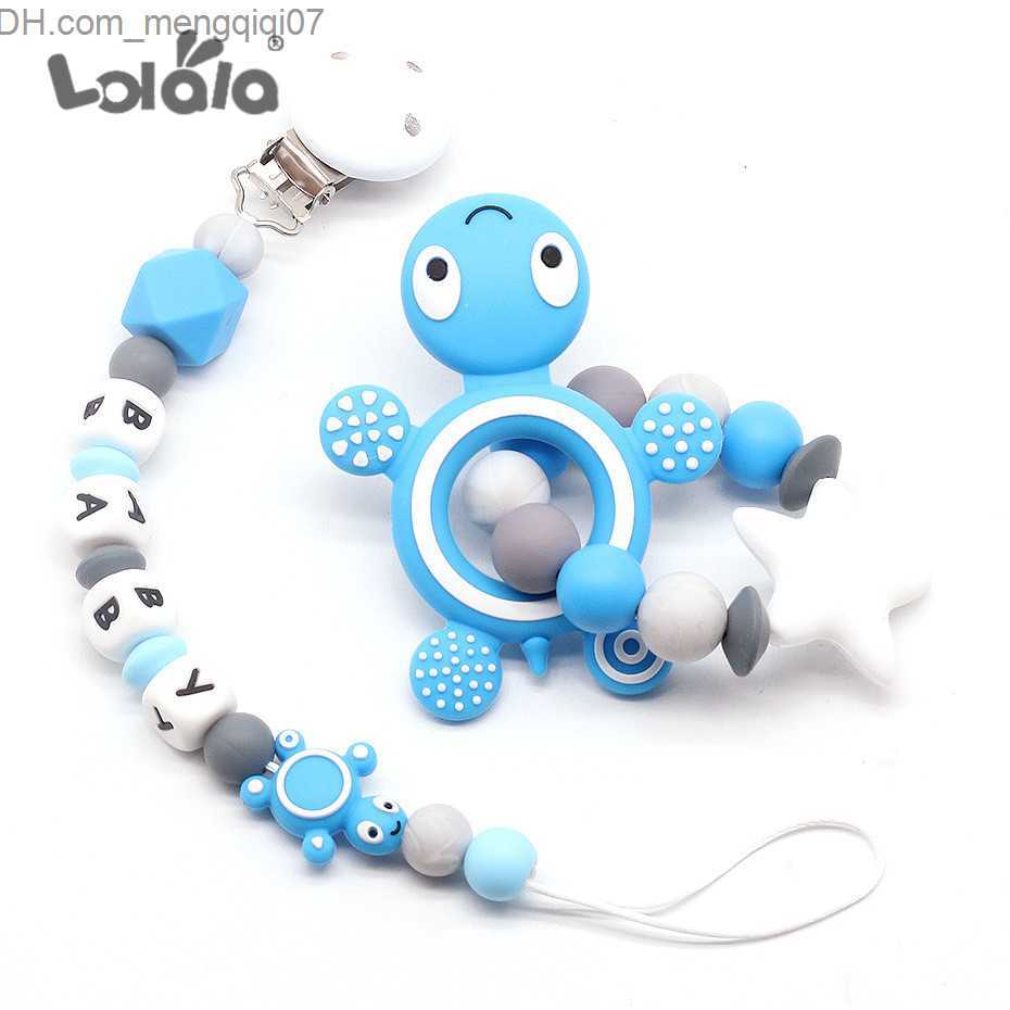 Pacifier Holders Clips# New personalized name silicone dental pacifier clip without bisphenol A bead silicone pacifier chain bracket baby pacifier Z23