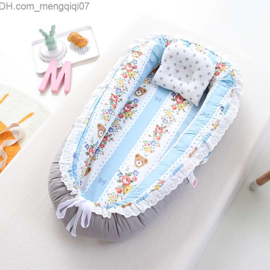 Bassinets Cradles Sleep Portable Neonatal Bassinet Travel Folding Baby Cradle Bed Lace Bed Baby Princess Nest Bumper Z230805