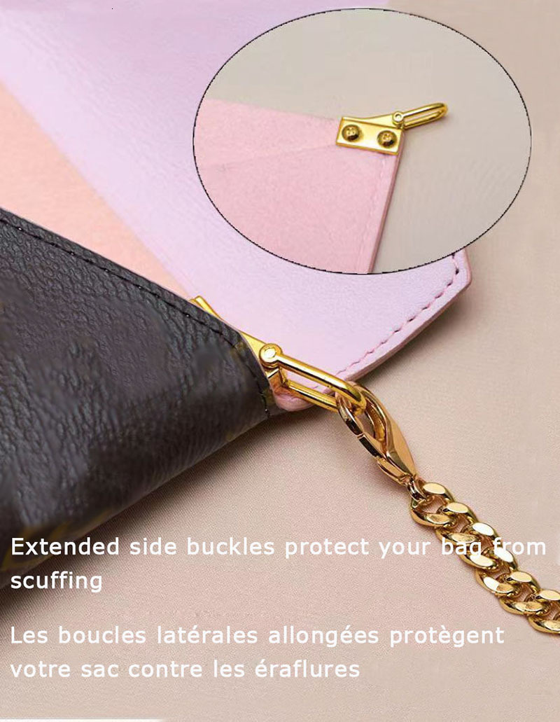 3 Bag Parts Accessories Felt organizer handbag Kirigami insert with Golden chain Crossbody bag Pochette Envelope Insert Organizer 230804 4