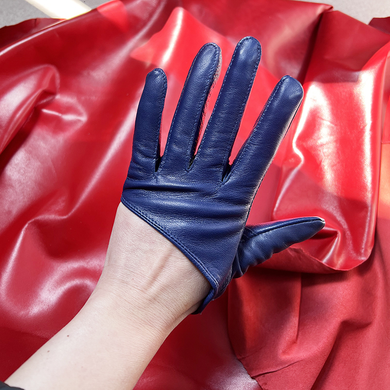 Fingerless Gloves Sunscreen Women s Single Genuine Leather Half palm Real Sheepskin Stage Show Driving gloves No Lining 230804