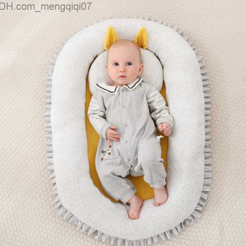 Bassinets Cradles Newborn crib portable crib hammock nest with pillow travel crib cotton Cradles Bassnet bumper Z230804