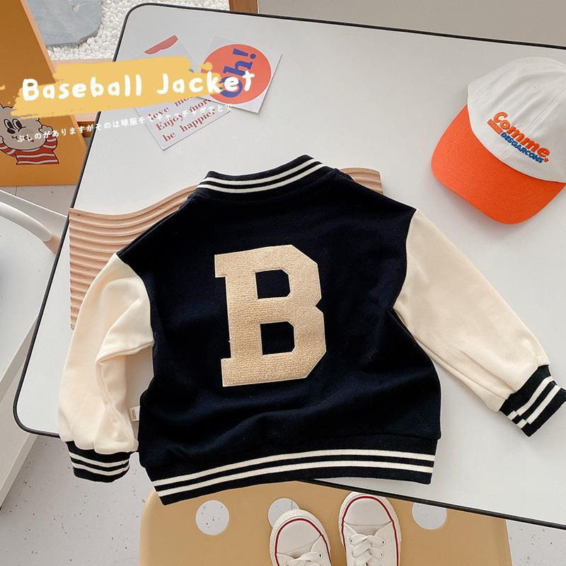 Jackets Spring Baby Boys Letters Baseball Jacket Kids Cotton Clothes Children College Style Coat Girls Varsity Bomber Outerwear Uniform 230803