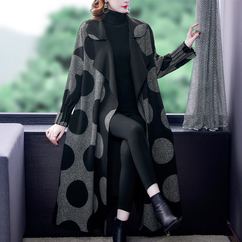 Women's Trench Coats European Style Fashion Ladies Streetwear Printed loose Casual Windbreakers Long Clothes