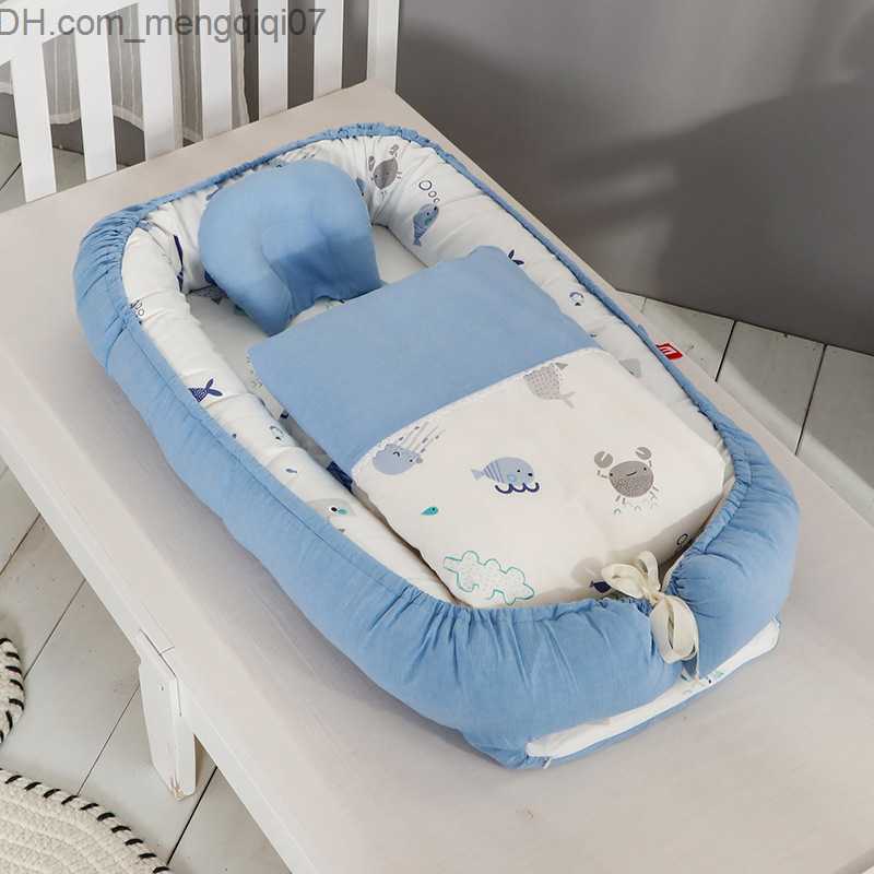 Bassinets Cradles Sleeping Nest Girl Bassnet Bed Fence Baby Cradle Bed Fence Baby Bed with Pillow Winter Baby Bed Z230804