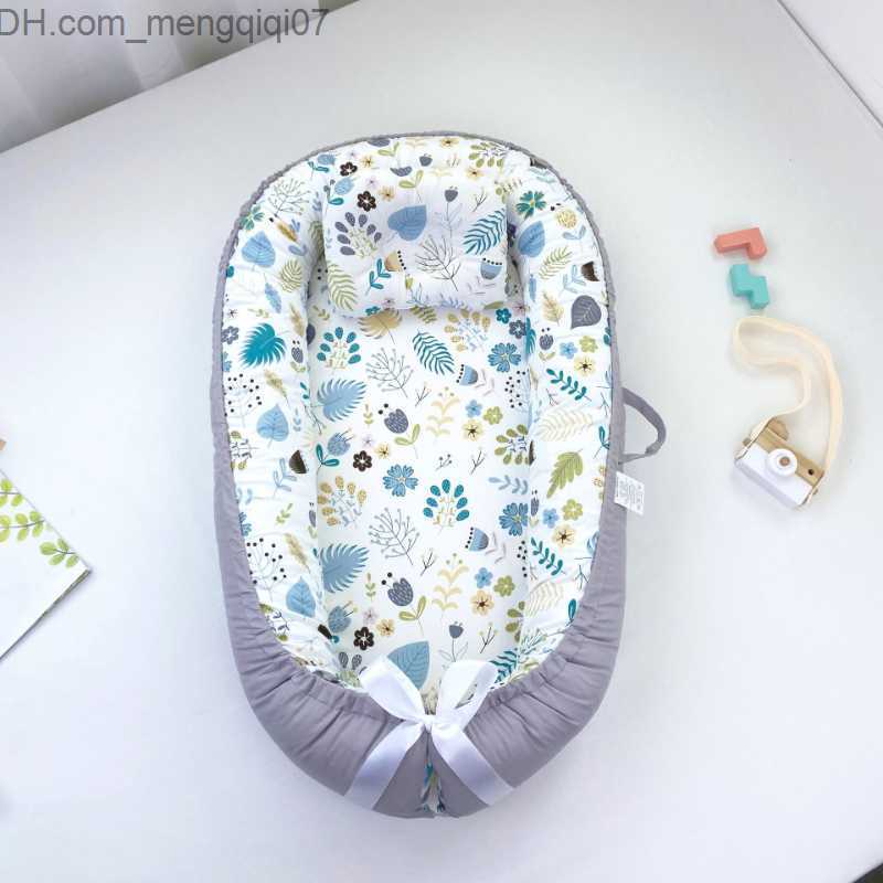 Bassinets Cradles Baby crib with pillow baby cotton cradle suitable for newborn portable crib travel 90x50x12cm baby subwoofer bumper Z230804
