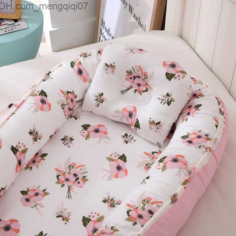 Bassinets Cradles Baby Nest Bed Portable Baby Bed Travel Baby Cotton Cradle Newborn Baby Besini Bumper Patch 50x85cm Z230804