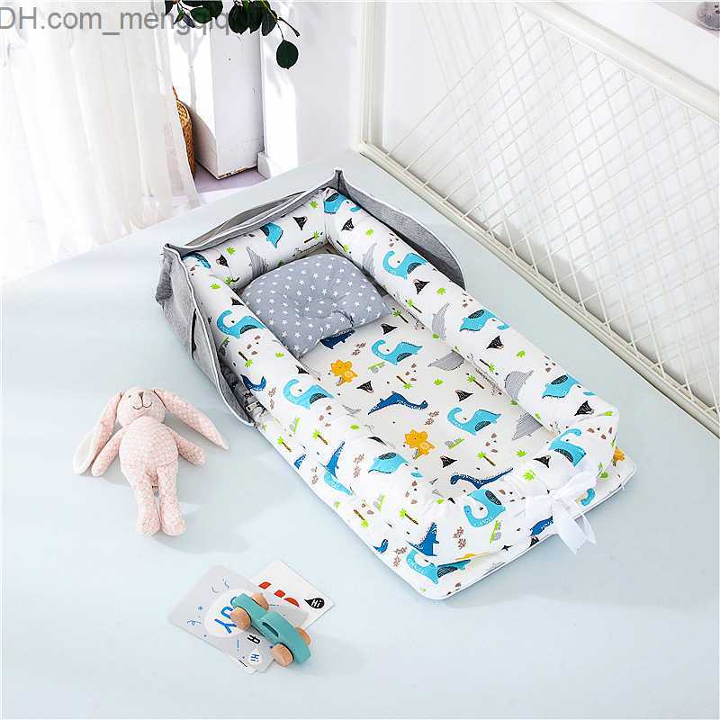 Bassinets Cradles Baby crib baby cotton cradle suitable for newborns. Portable baby crib baby bass cushion bumper nest with pillow and baby accessorie