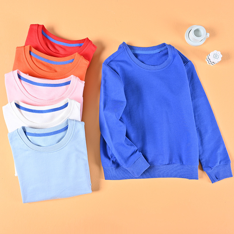 Hoodies Sweatshirts Autumn 212Years Children's Coat Tops Colorful Clothes Toddler Baby Kids Boys Girls Cotton Casual Hooded Solid Plain Sweatshir