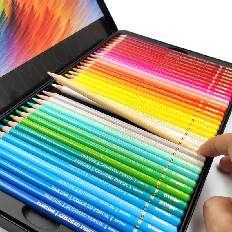 Other Office School Supplies NYONI 72120 Colored Pencil Art Professional Watersoluble 243648 Oil Pencils Soft Core Painting Colours Drawing 230804