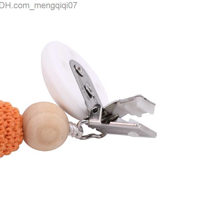 Pacifier Holders Clips# Baby tooth silicone animal Rodent beech Rattlesnake crocheted beads baby toy pendant pacifier clip push chain Z230804
