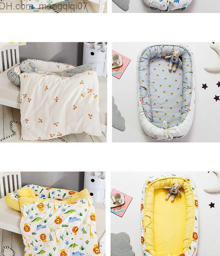 Bassinets Cradles Sleeping Nest Girl Bassnet Bed Fence Baby Cradle Bed Fence Baby Bed with Pillow Winter Baby Bed Z230804