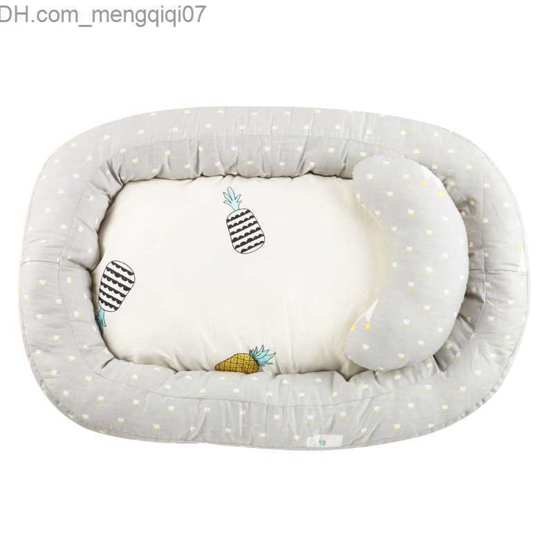 Bassinets Cradles Newborn crib portable crib hammock nest with pillow travel crib cotton Cradles Bassnet bumper Z230804