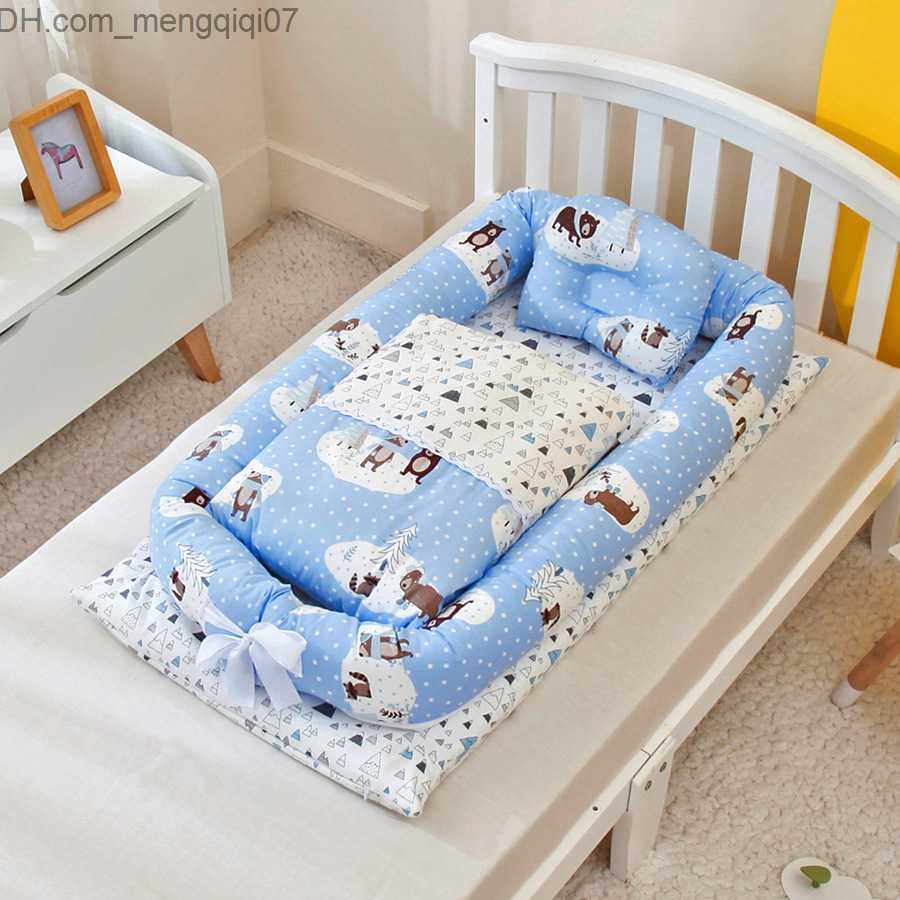 Bassinets Cradles Portable crib travel bed newborn baby cradle baby bass bed nest with pillow and quilt 3 pieces/set 90 * 50cm Z230804