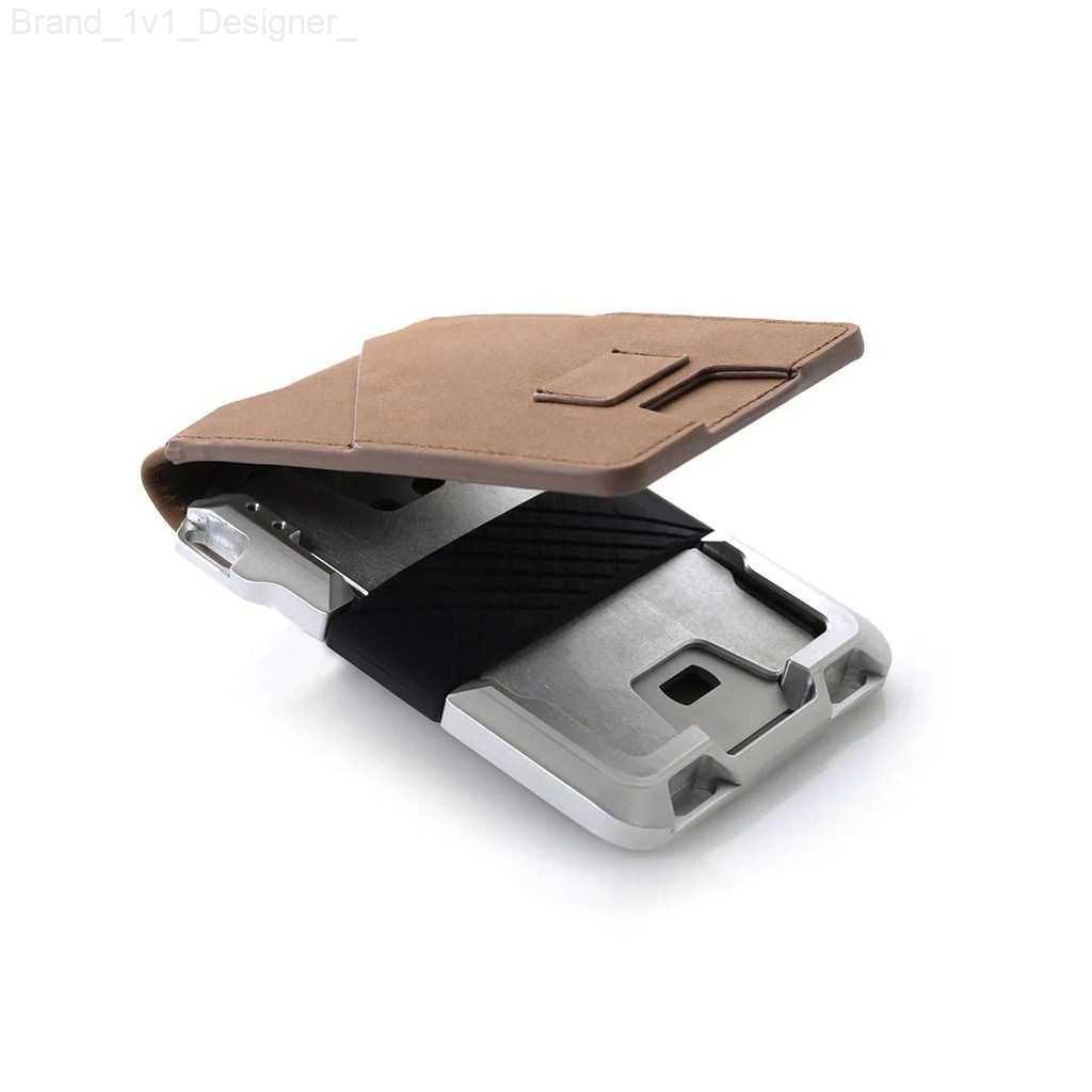 Money Clips Tactical Bifold Wallet Card Organizer Credit Card Holder Genuine Leather Rifd Blocking L230804