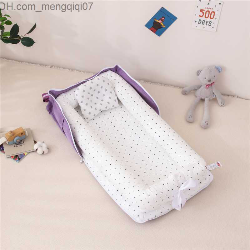 Bassinets Cradles Baby crib baby cotton cradle suitable for newborns. Portable baby crib baby bass cushion bumper nest with pillow and baby accessorie