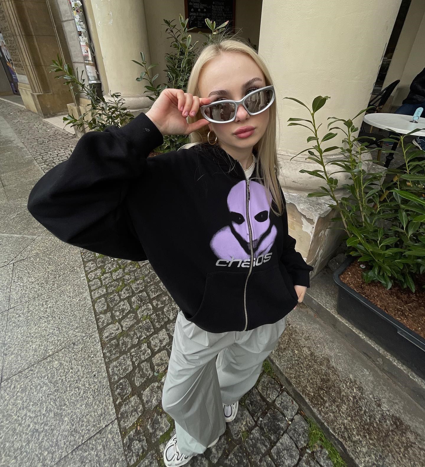 Women s Hoodies Sweatshirts Y2K Skeleton Zip Up Oversized 2023 autumn Goth Women Grunge Hooded Jacket Streetwear clothing 230804