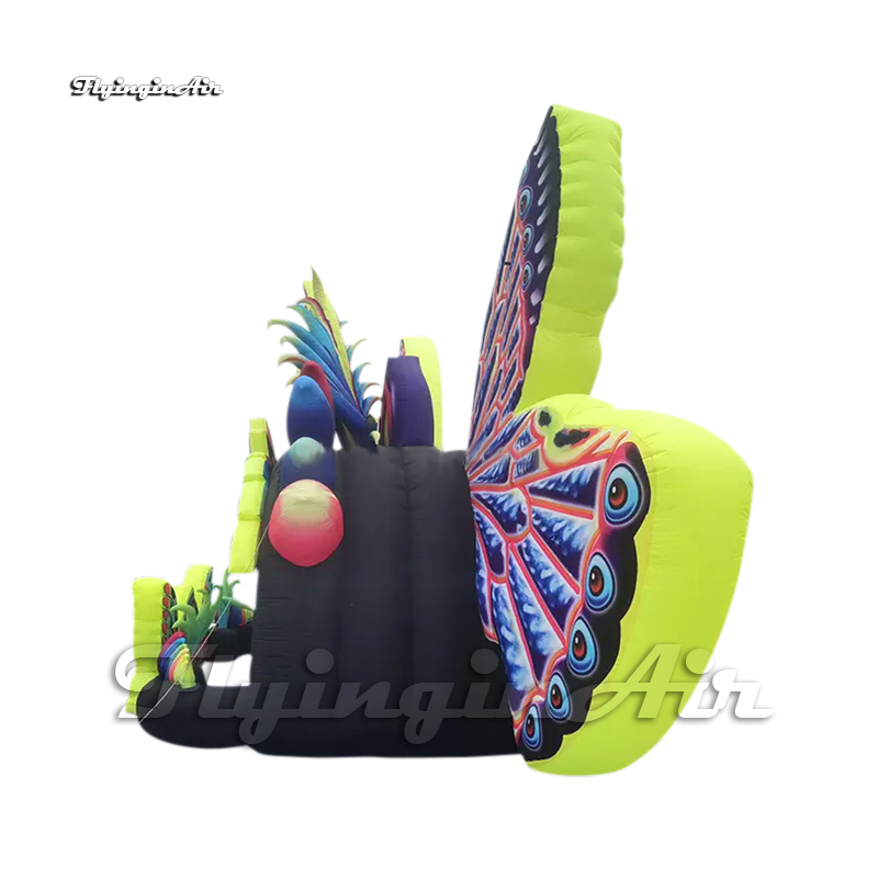 Wonderful Party Tent Large Black Inflatable Marquee Concert Stage Cover Dj Booth With Butterfly Wings For Carnival Decoration