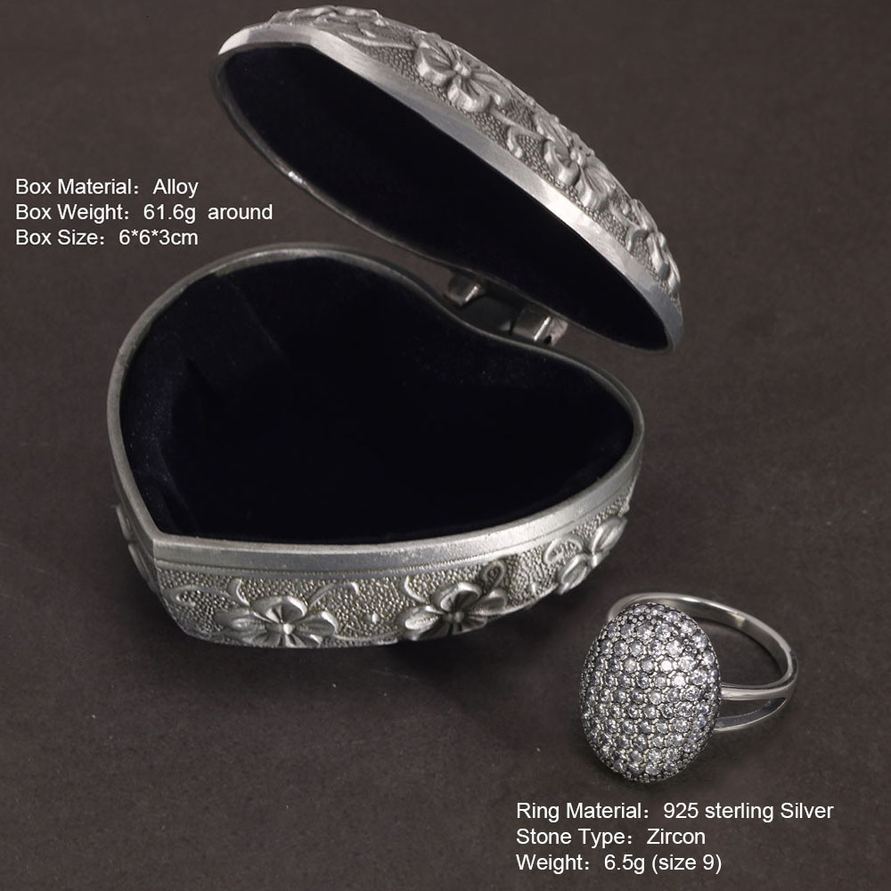 Wedding Rings Genuine 925 Sterling Silver Twilight Breaking Dawn Bella Engagement Ring With Heart Shape Metal Box 230804