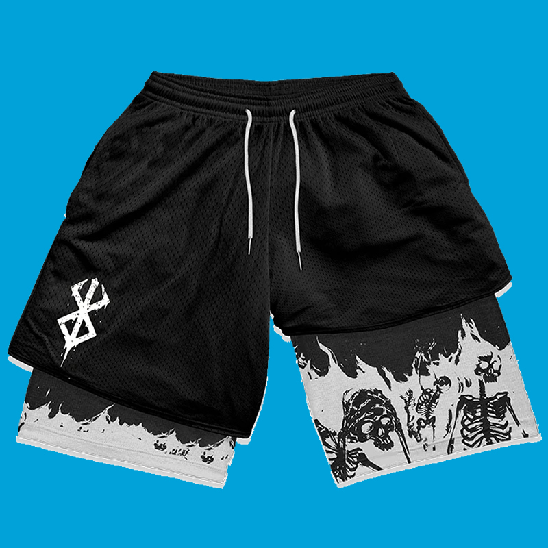 Shorts Summer Men's Y2k Men Streetwear Anime High Waist Oversize Breathable Gym Short Pants Training Fitness Workout Track Shorts Clothes 2