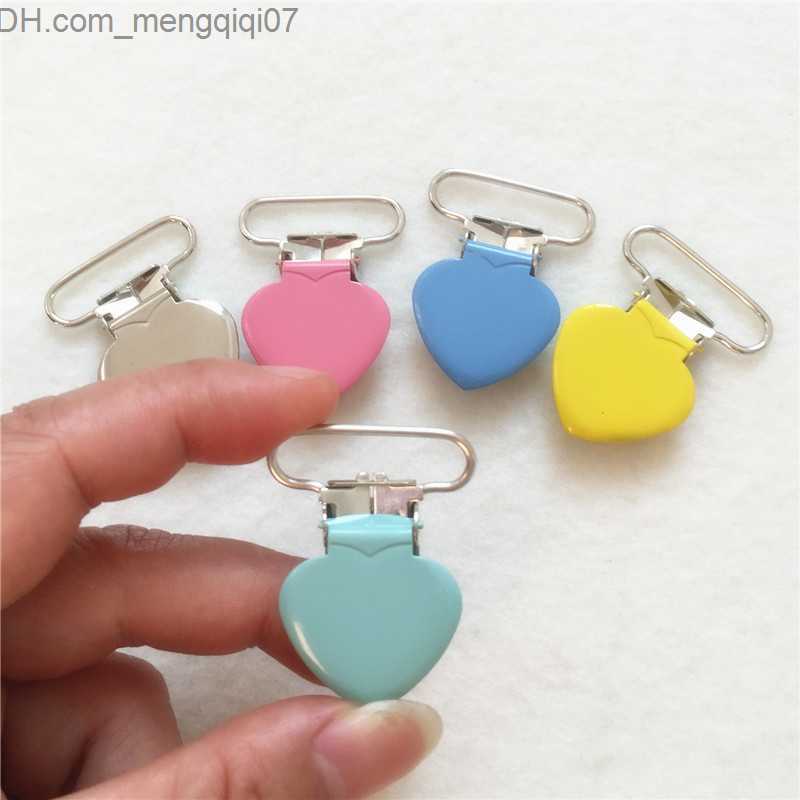 Pacifier Holders Clips# Chenkai 50 pieces 25mm 1 inch baby pacifier metal heart clip DIY MAM dummy lipstick suspension tooth charm chain shelf toy cli