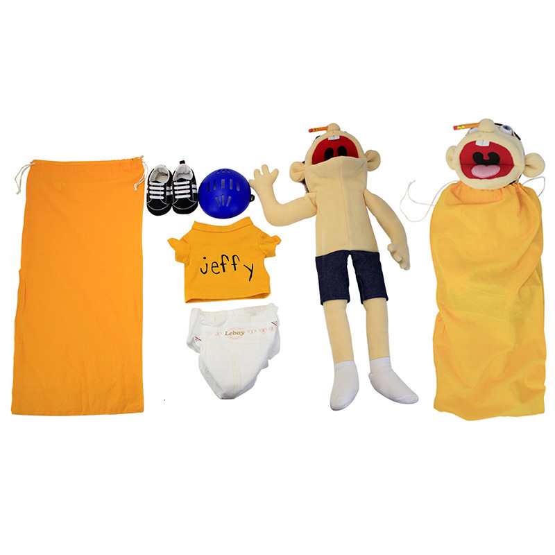 Puppets 60cm Large Jeffy Hand Puppet Plush Doll Stuffed Toy Figure Kids Educational Gift Funny Party Props Christmas Doll Toys Puppet 230803